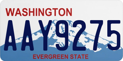 WA license plate AAY9275