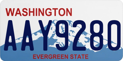 WA license plate AAY9280