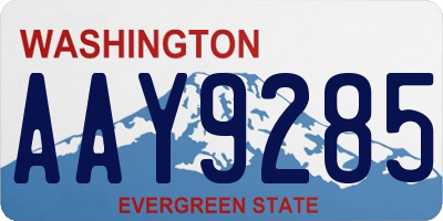 WA license plate AAY9285