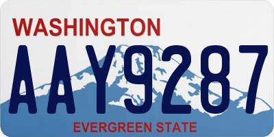 WA license plate AAY9287