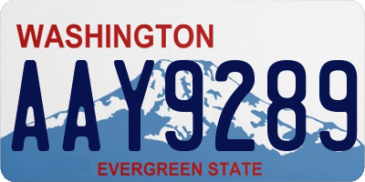 WA license plate AAY9289
