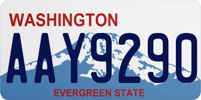WA license plate AAY9290