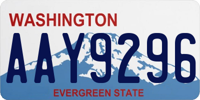WA license plate AAY9296