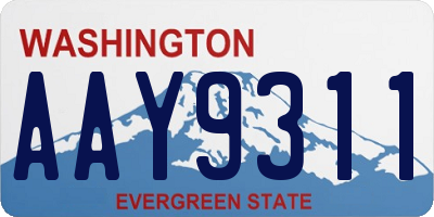 WA license plate AAY9311