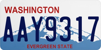 WA license plate AAY9317