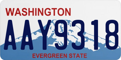 WA license plate AAY9318