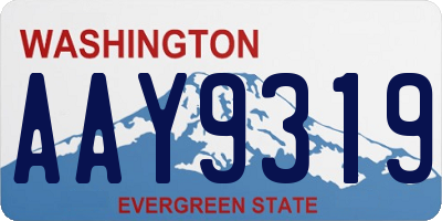 WA license plate AAY9319