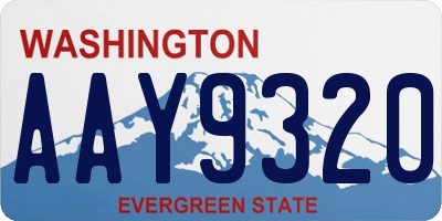 WA license plate AAY9320