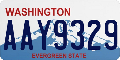 WA license plate AAY9329