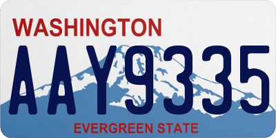 WA license plate AAY9335