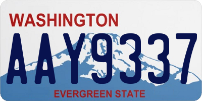 WA license plate AAY9337