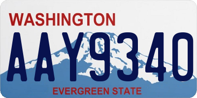 WA license plate AAY9340