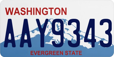 WA license plate AAY9343