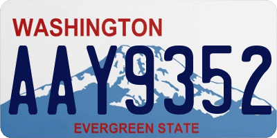 WA license plate AAY9352