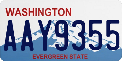 WA license plate AAY9355