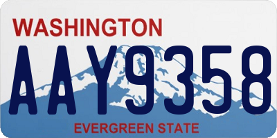 WA license plate AAY9358