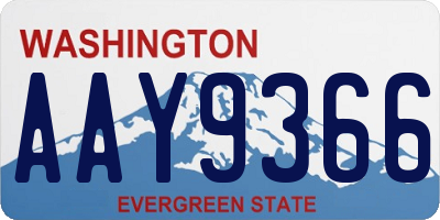 WA license plate AAY9366