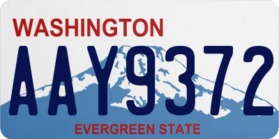 WA license plate AAY9372