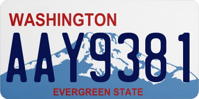 WA license plate AAY9381
