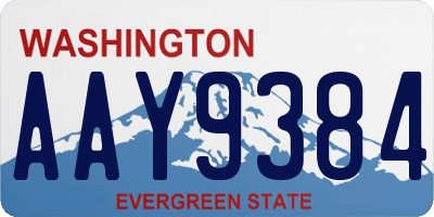WA license plate AAY9384