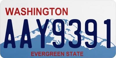 WA license plate AAY9391