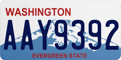 WA license plate AAY9392