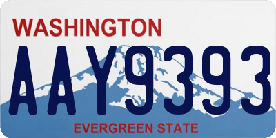 WA license plate AAY9393