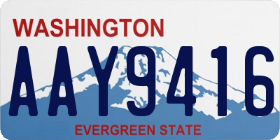 WA license plate AAY9416
