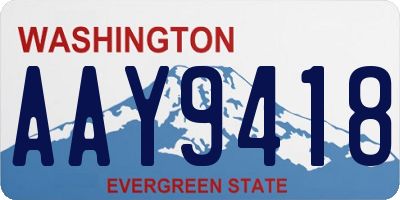 WA license plate AAY9418
