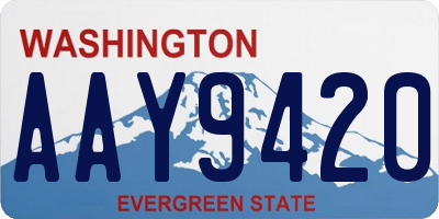WA license plate AAY9420
