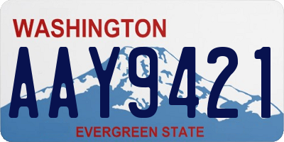 WA license plate AAY9421