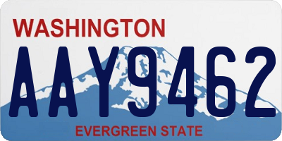 WA license plate AAY9462