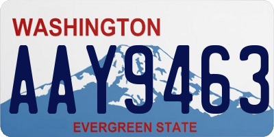 WA license plate AAY9463