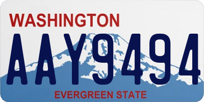 WA license plate AAY9494