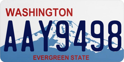 WA license plate AAY9498