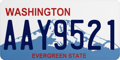 WA license plate AAY9521