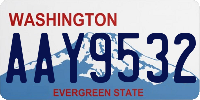 WA license plate AAY9532