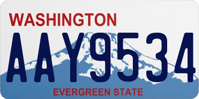 WA license plate AAY9534