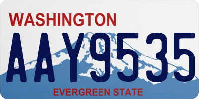 WA license plate AAY9535