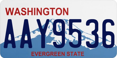 WA license plate AAY9536