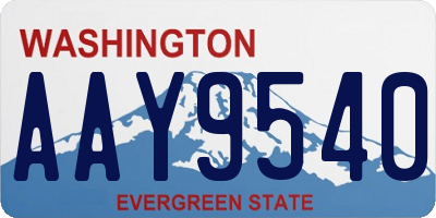 WA license plate AAY9540
