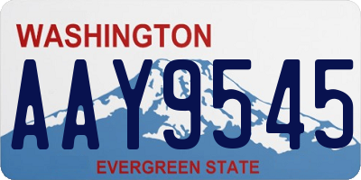 WA license plate AAY9545
