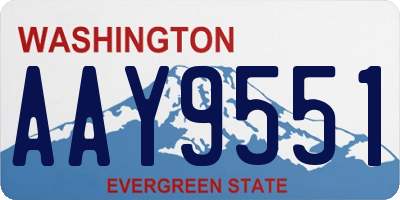 WA license plate AAY9551
