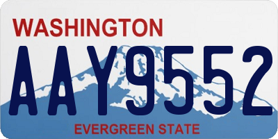 WA license plate AAY9552