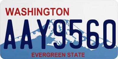 WA license plate AAY9560