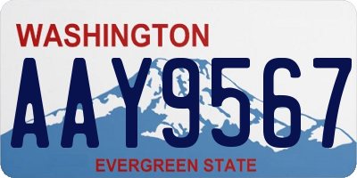 WA license plate AAY9567