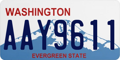WA license plate AAY9611