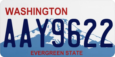 WA license plate AAY9622