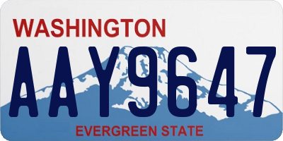 WA license plate AAY9647