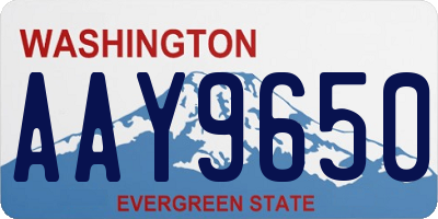 WA license plate AAY9650